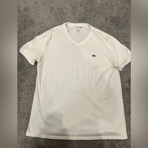 Lacoste white v neck shirt
